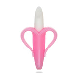 BPA Free Silicone Teething Toy for Baby (Banana Pink)